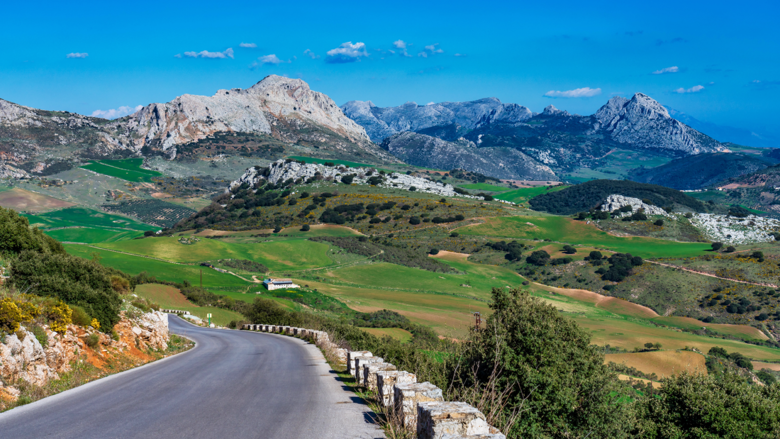 A winding mountain road through the Andalusian sierra, Spain