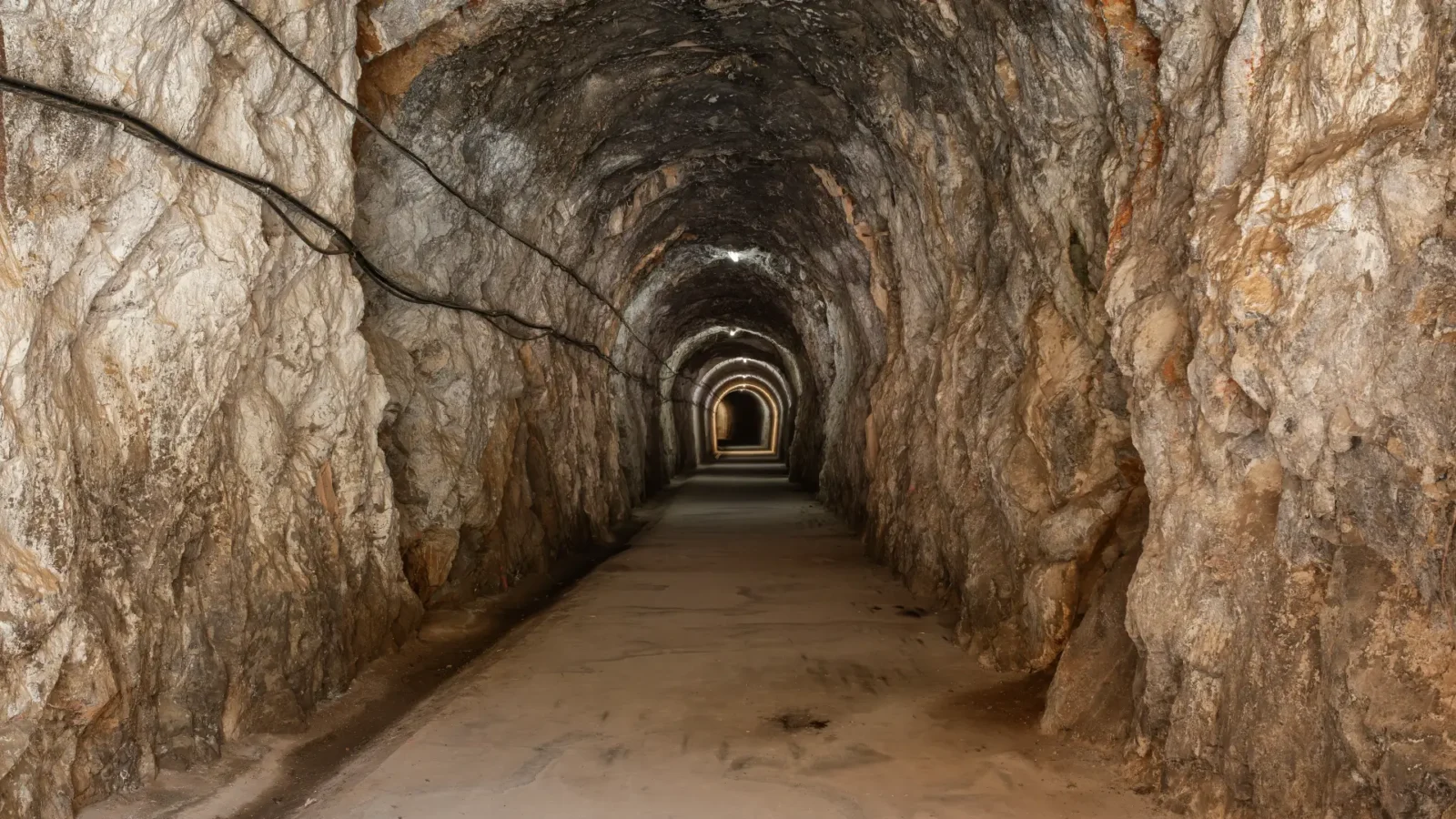 A rock tunnel on the Vía Verde del Cidacos greenway near Arnedillo, La Rioja, Spain