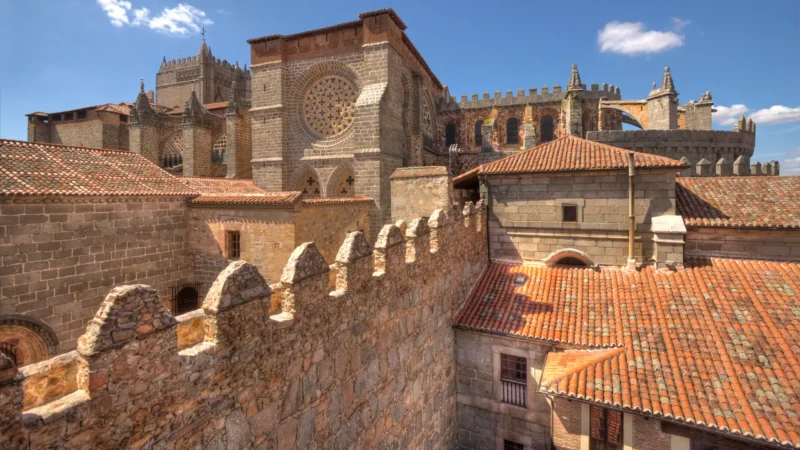 Ávila Cathedral's fortified apse, the cimorro, built into the city wall, Castilla y León, Spain