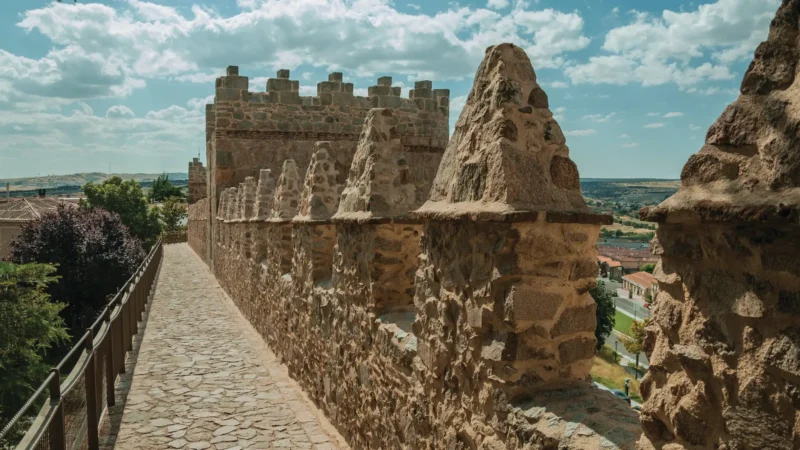 Walking the ramparts of Ávila's medieval walls, Castilla y León, Spain
