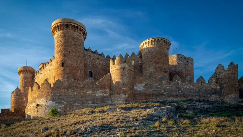 Castillo de Belmonte at sunset, Castilla-La Mancha, Spain