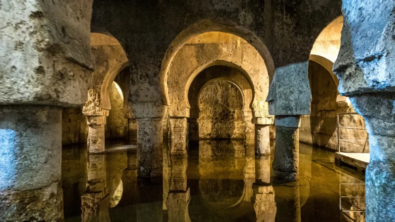 Medieval Almohad cistern in the Cáceres Museum, Extremadura, Spain
