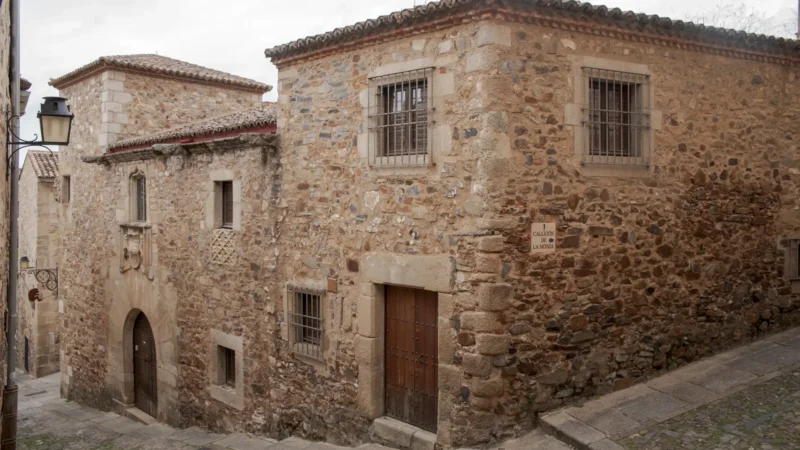 Medieval streets of the walled old town of Cáceres, Extremadura, Spain