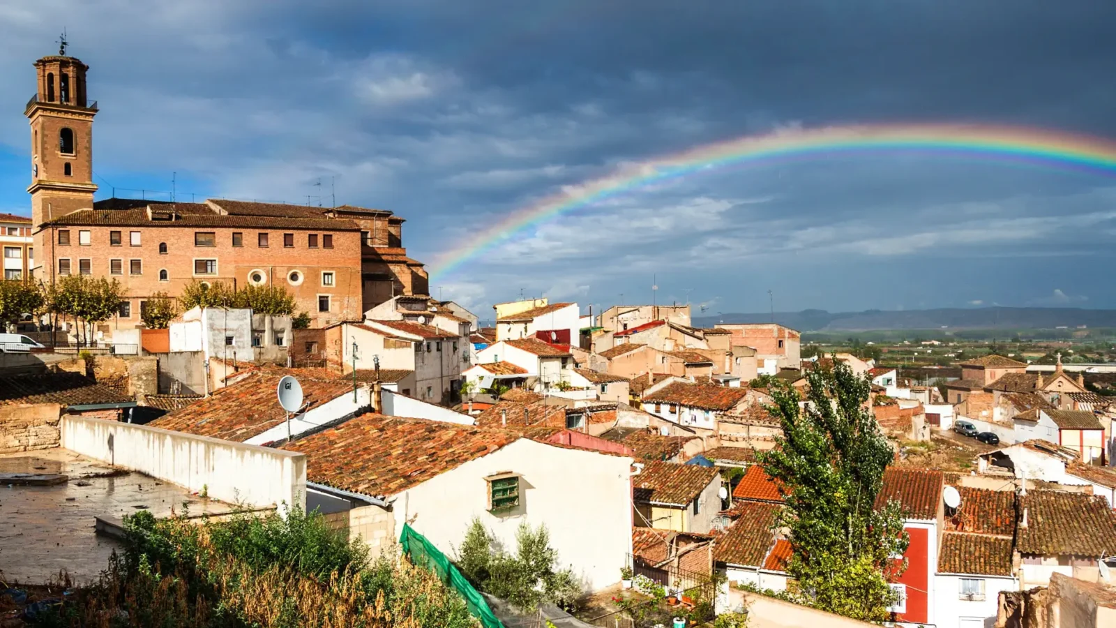Rooftops of the old town in Calahorra, La Rioja, Spain