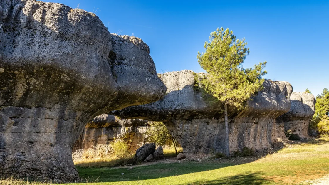 The karst rock shapes of the Ciudad Encantada, Castilla-La Mancha, Spain