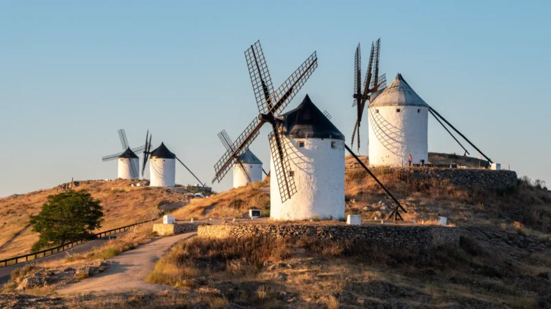Windmills of Consuegra at sunset, Castilla-La Mancha, Spain