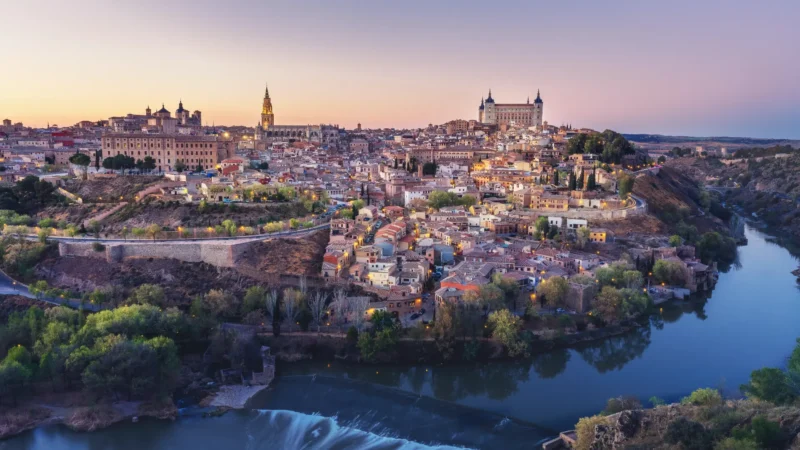 Toledo above the River Tagus, Castilla-La Mancha, Spain