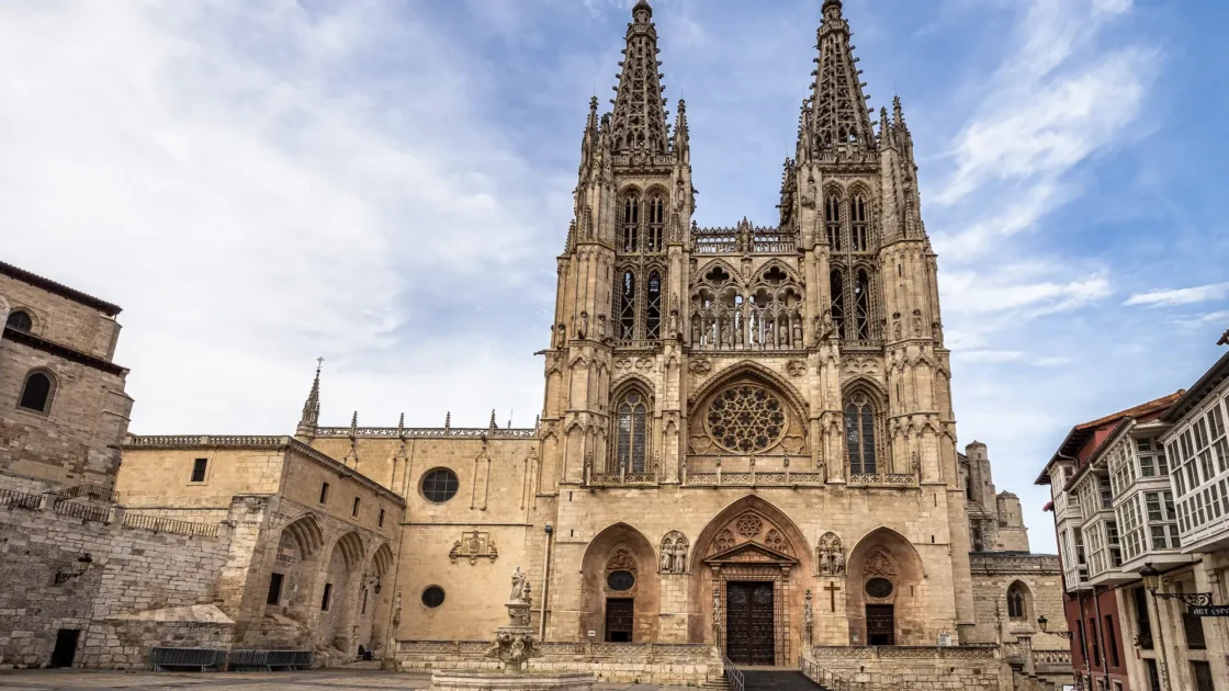 West front and spires of Burgos Cathedral, Castilla y León, Spain