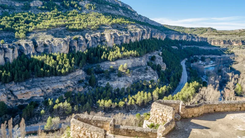 The Huécar river gorge below Cuenca, Castilla-La Mancha, Spain