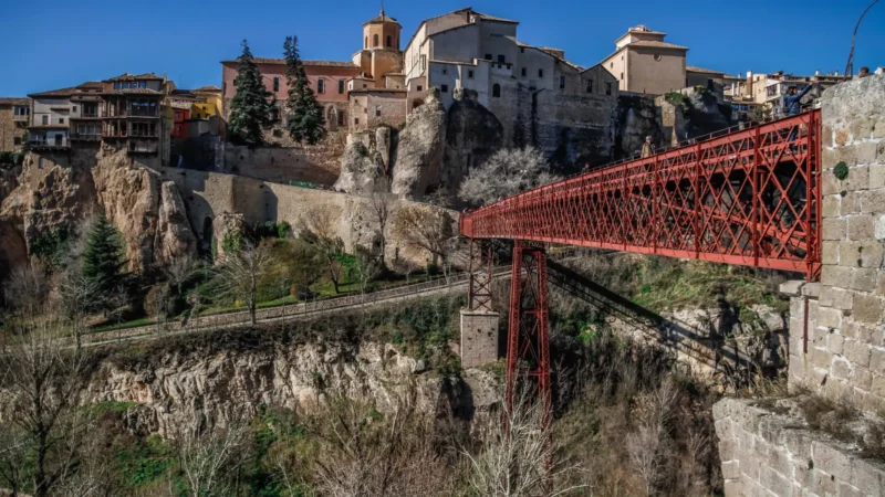 Puente de San Pablo footbridge in Cuenca, Castilla-La Mancha, Spain