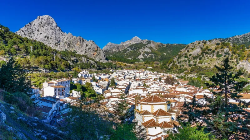 White village of Grazalema under the Peñón Grande, Andalucía, Spain