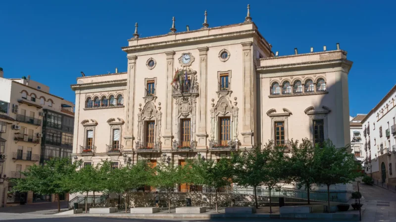 Town hall façade on the square in Jaén, Andalucía, Spain