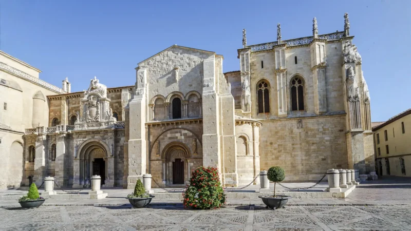 The Romanesque south portal of the Basílica de San Isidoro in León, Castilla y León, Spain