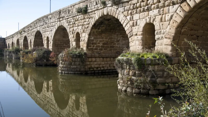 The Roman bridge over the Guadiana river in Mérida, Extremadura