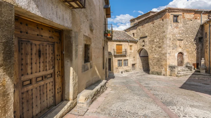 The entrance to the medieval jail at Pedraza, Castilla y León, Spain
