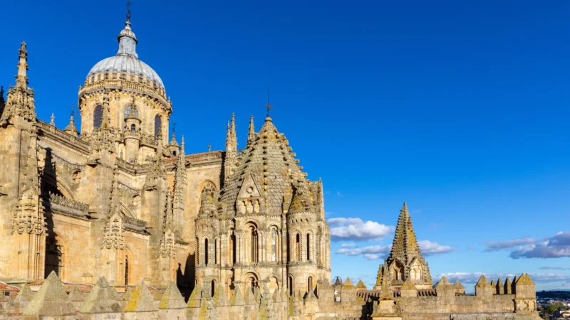 The two joined cathedrals of Salamanca, Castilla y León, Spain