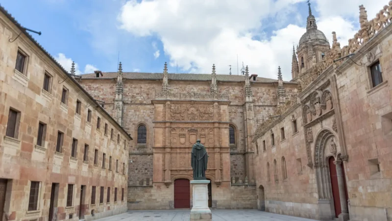 The Plateresque façade of the University of Salamanca, Castilla y León, Spain