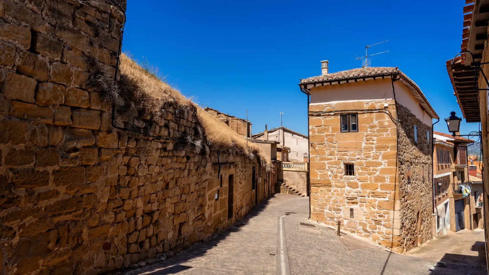 Stone houses in the old village of San Vicente de la Sonsierra, La Rioja, Spain