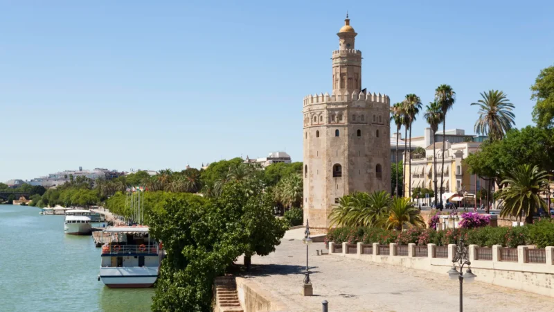 The Torre del Oro on the Guadalquivir in Seville, Andalucía, Spain