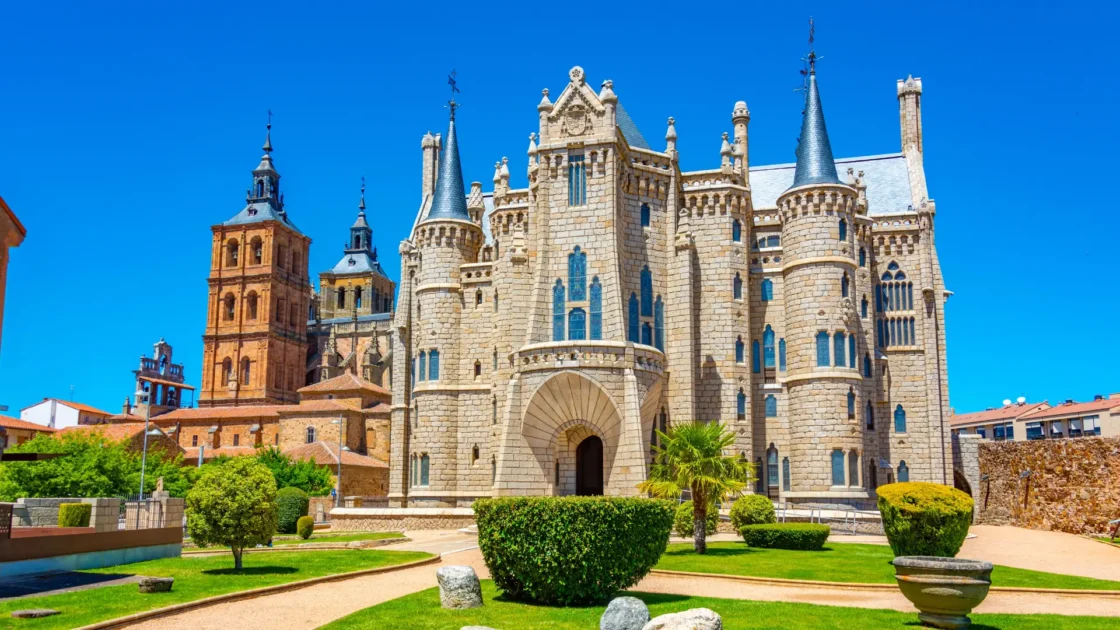 The Gaudí palace beside the cathedral in Astorga, León, Spain