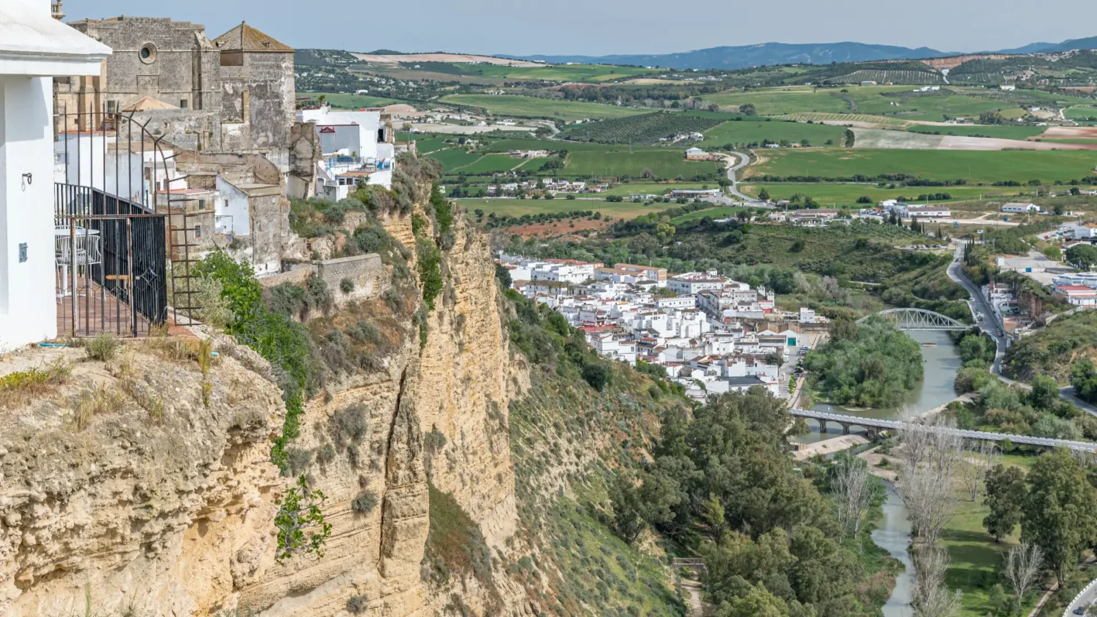 A view over the Guadalete valley from the old town of Arcos de la Frontera, Andalucía, Spain