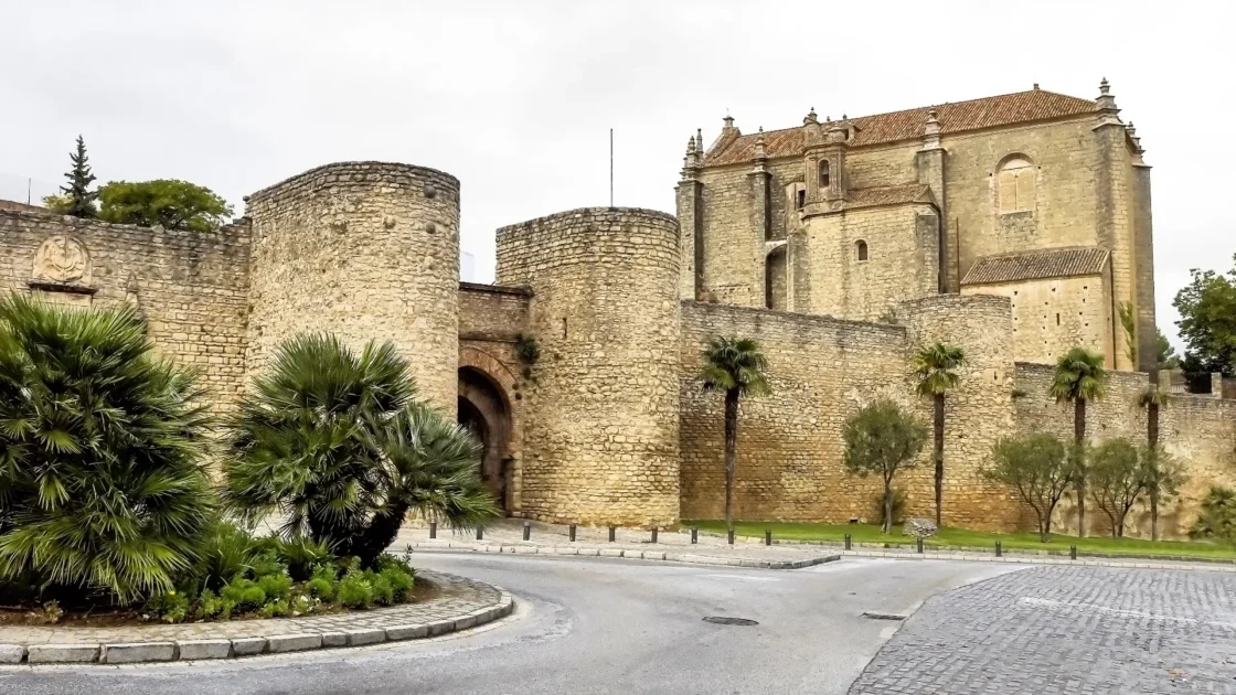 The old town walls and church of Santa María la Mayor in Ronda, Andalucía, Spain